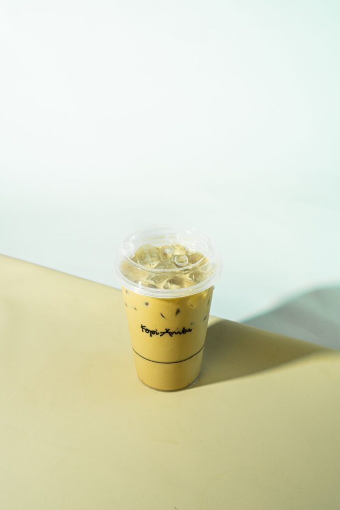 Drink in a plastic cup with a sealed lid